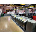 Supermarket frost curved glass chest display freezer
